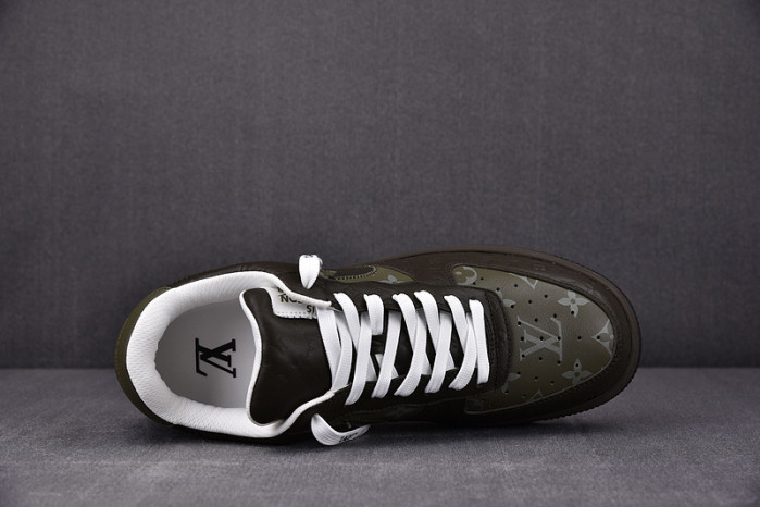 nike low air force 1 x grey green