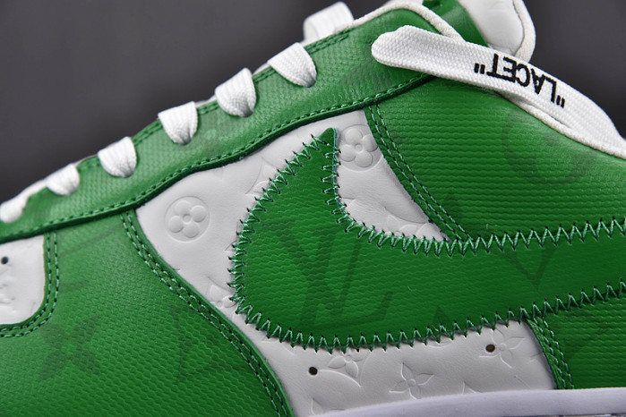 nike low air force 1 x green white
