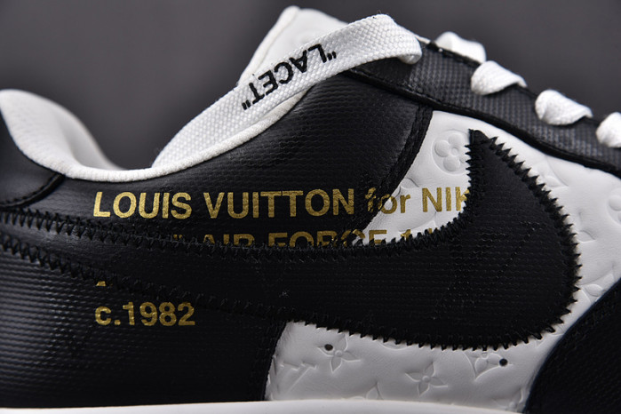 nike low air force 1 x black white
