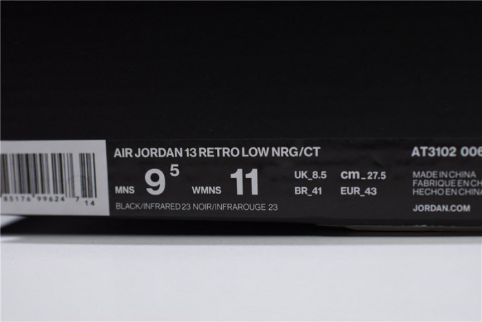 air jordan 13 low clot black infrared at3102-006
