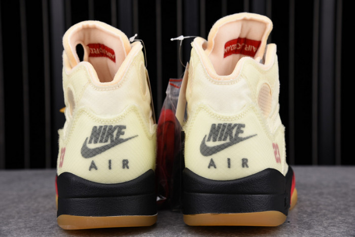 ofw air jordan 5 sail fire red dh8565-100