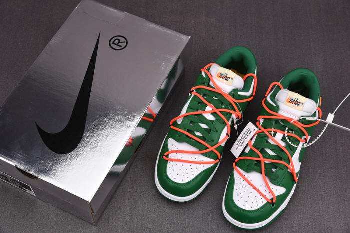 ofw x nike dunk low green white ct0856-100