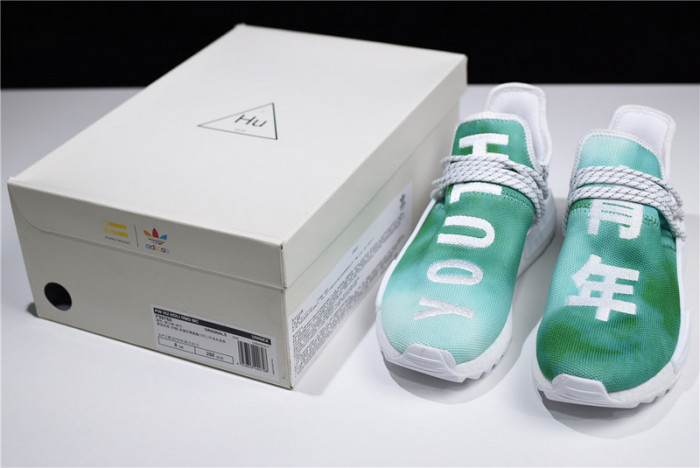 pharrell x nmd hu holi nmd mc "youth" green/white f99760