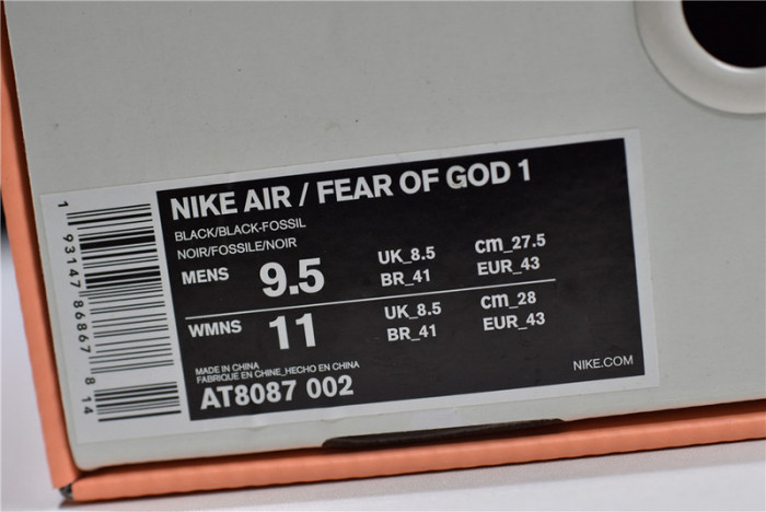 nike air fear of god raid black at8087-002