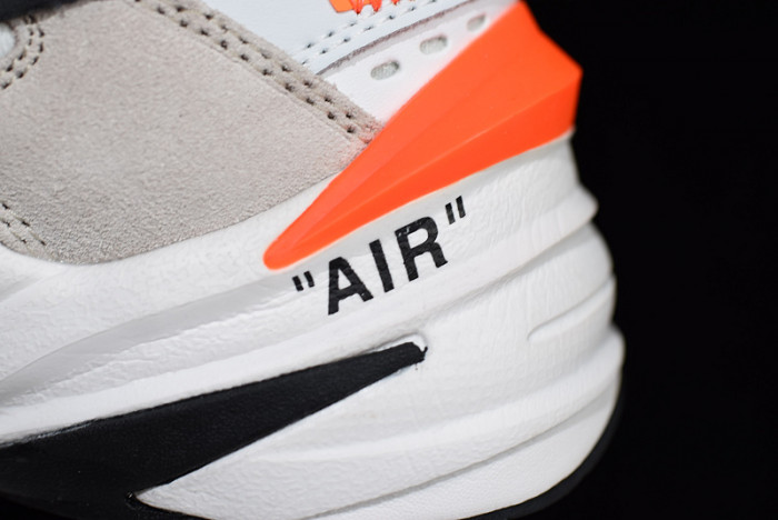 ofw x nike m2k tekno white, black & team orange a03108 058