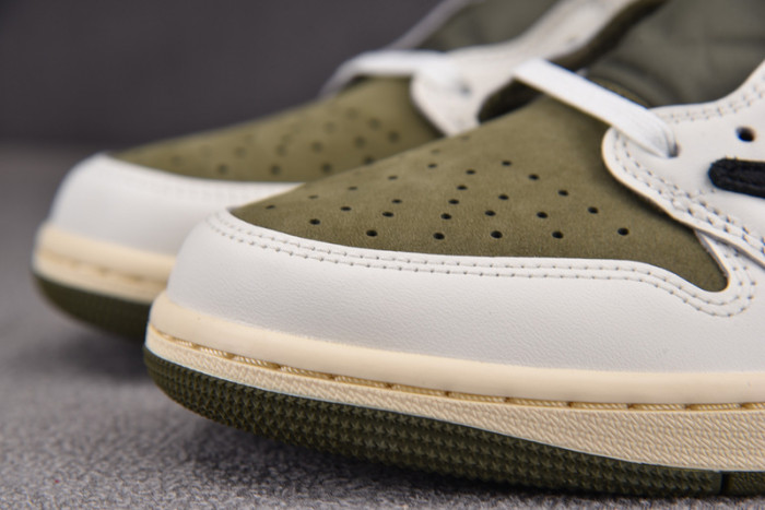 travis scott x air jordan 1 low og medium olive dm7866-200