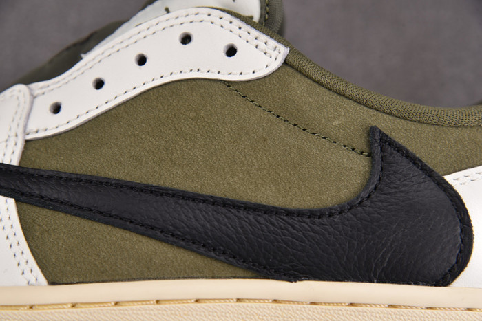travis scott x air jordan 1 low og medium olive dm7866-200