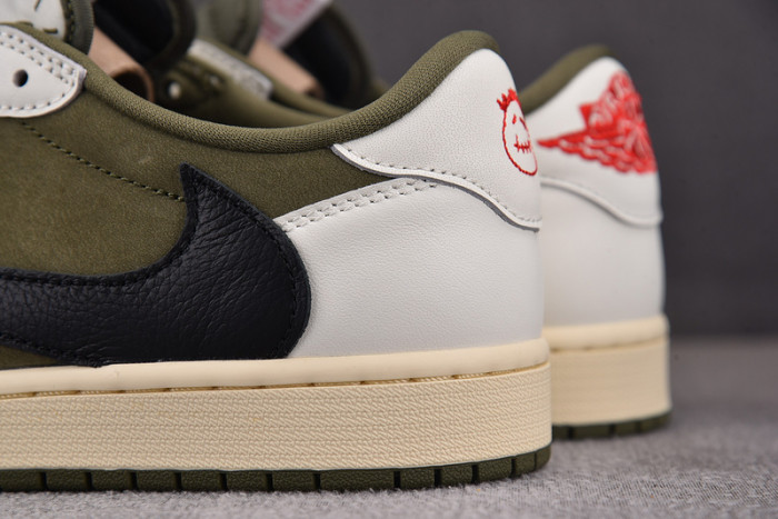 travis scott x air jordan 1 low og medium olive dm7866-200