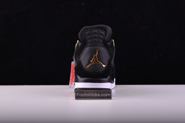 air jordan 4 “royalty” black/metallic gold-white mens 308497-032