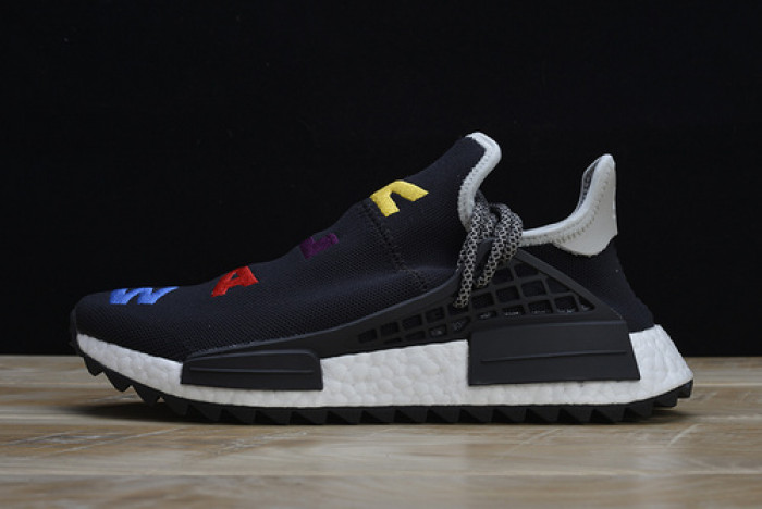 pharrell x nmd hu tri-color black running shoes 114970010
