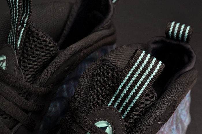 nike air foamposite one prm “abalone” black/aurora green mens 575420-009
