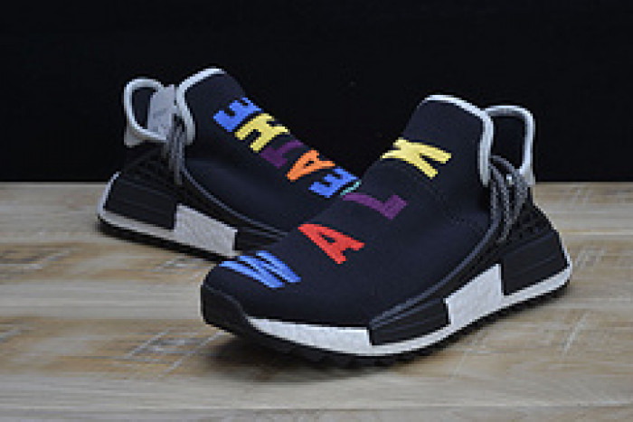 pharrell x nmd hu tri-color black running shoes 114970010