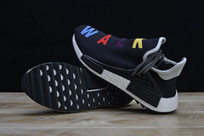 pharrell x nmd hu tri-color black running shoes 114970010