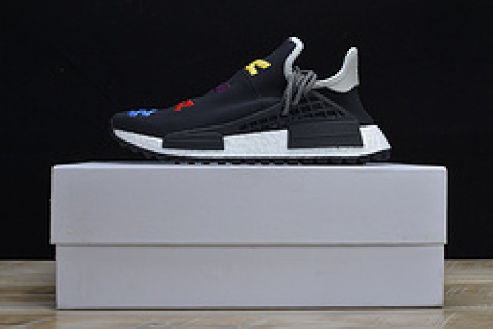 pharrell x nmd hu tri-color black running shoes 114970010